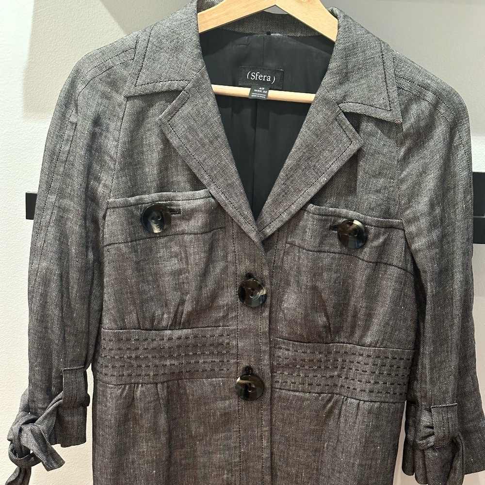 Button Detail Gray Jacket